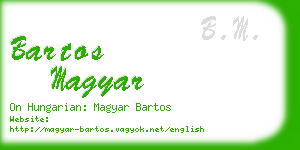 bartos magyar business card